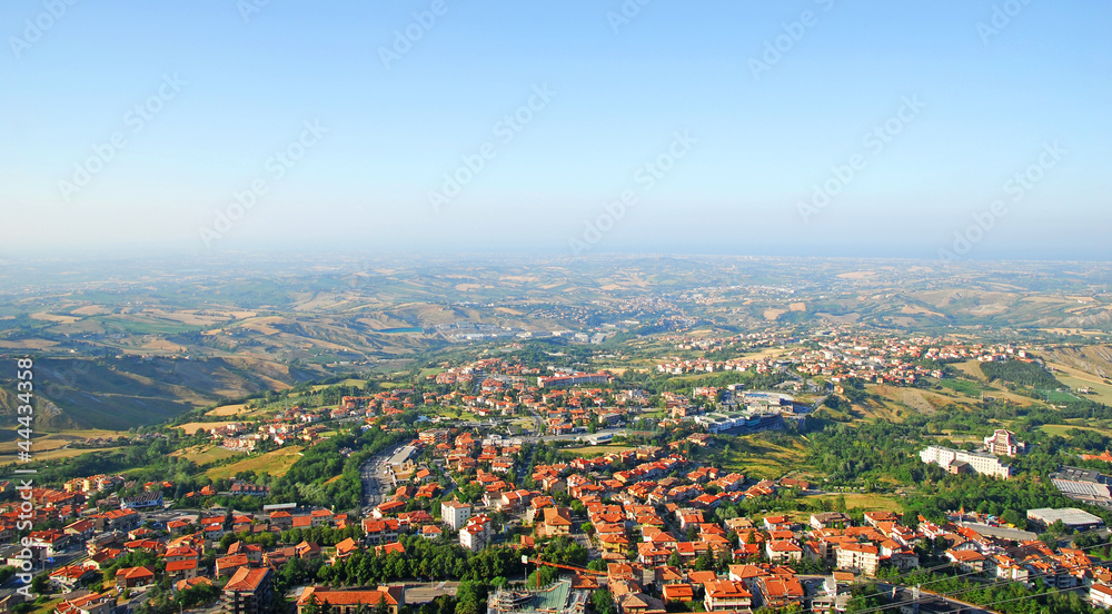 San Marino landscape and Adriatic coastline.