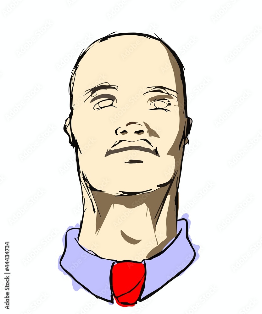 Obraz premium Bald Man Looking Up