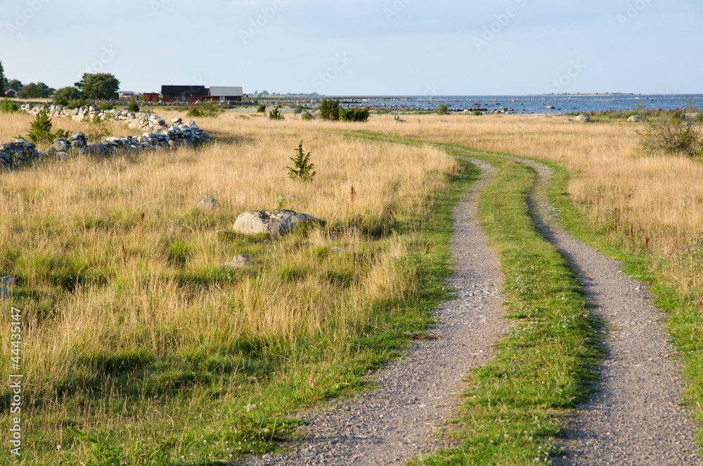 Costal road at the Baltic Sea in Sweden