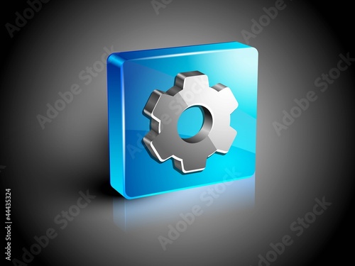 Glossy 3D web 2.0 settings symbol icon set. EPS 10.