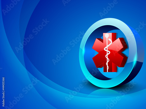 Abstract medical background with 3D caduceus medical symbol. EPS