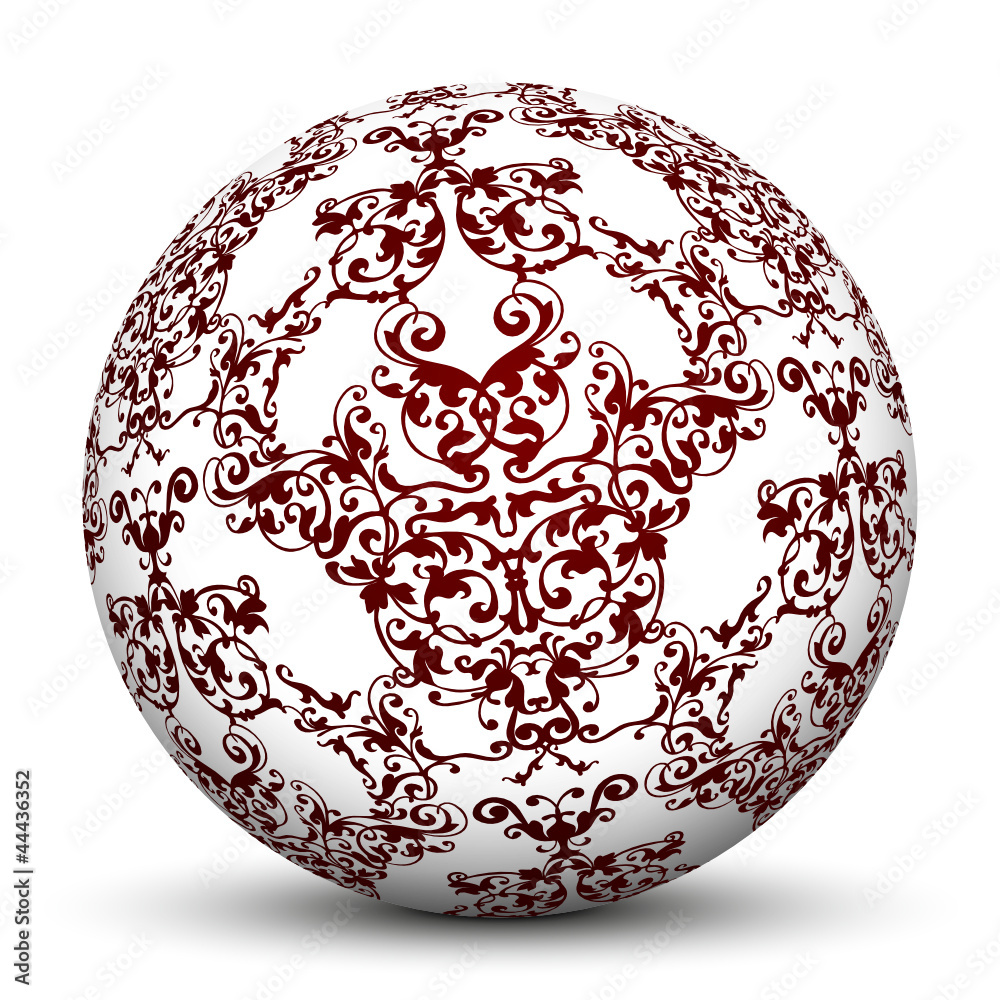 Kugel, 3D, Ornamente, Acanthus, Retro, Sphere, Ball, Perle, Stil