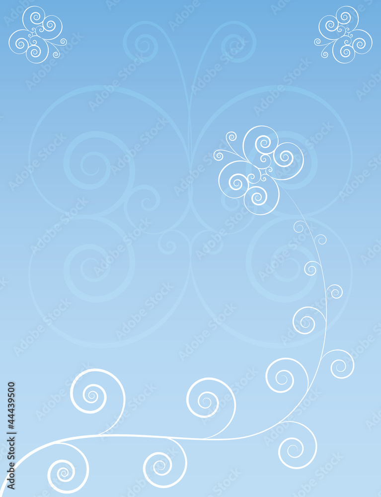 blue background with butterflies and floral elements blue background with butterflies and floral elements