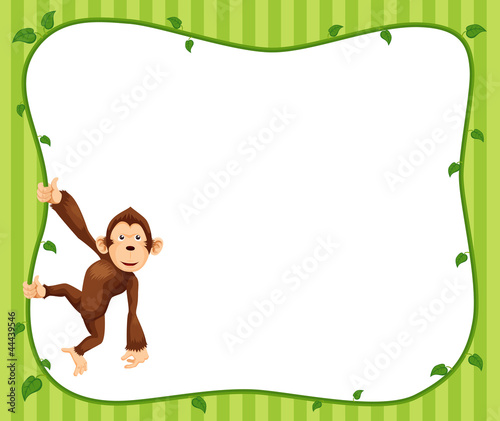 Illustration of  Monkeys frame vector