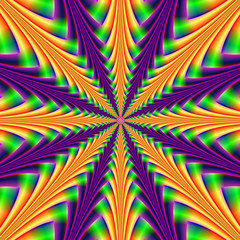 Fototapete Psychedelisch Mittelpunkt in Lila und Orange  © Objowl