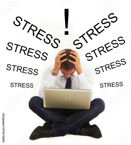 Stressed businessman with headache