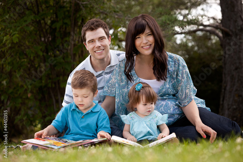 Family Reading in Park