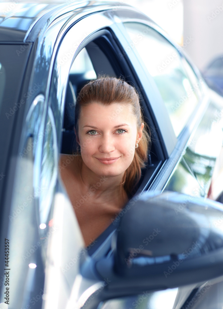 Smiling female driver Smiling female driver