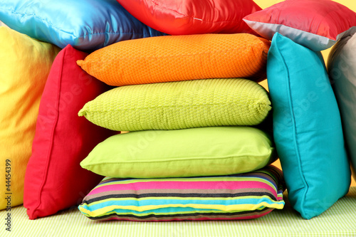 Colorful pillows closeup