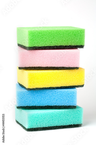 cleanin sponges gisolated on white