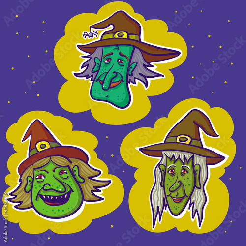 Set Of Three Old Witches