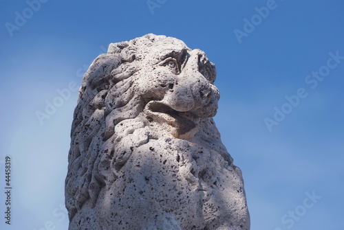 marble leo with blue sky background