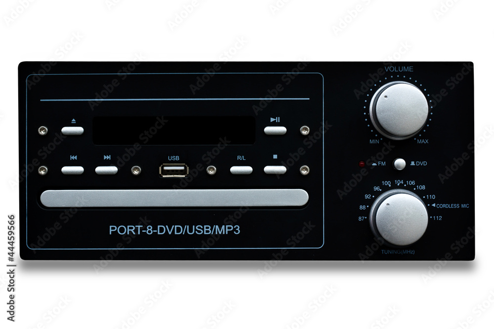 Radio control panel isolated on white background Radio control panel isolated on white background