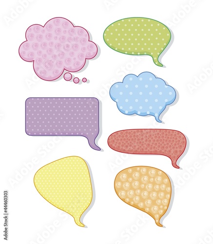 colored text balloons