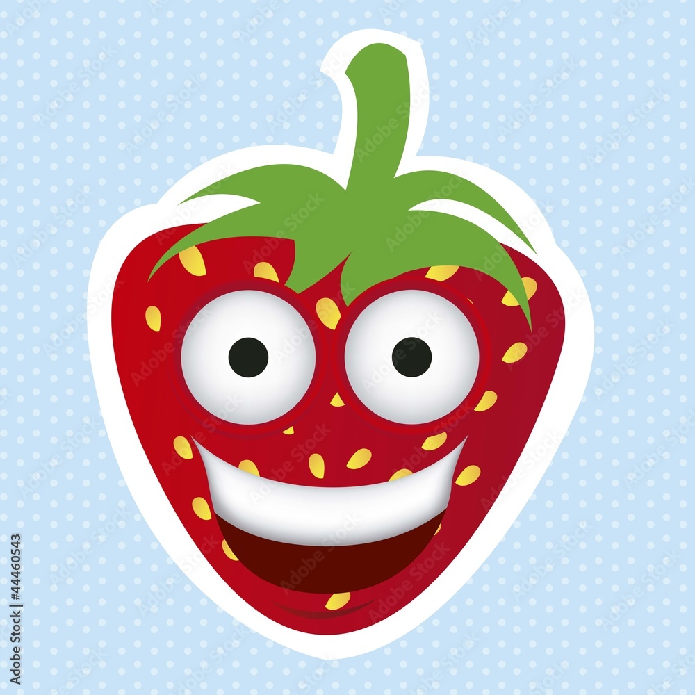 Obraz premium Cartoon strawberry