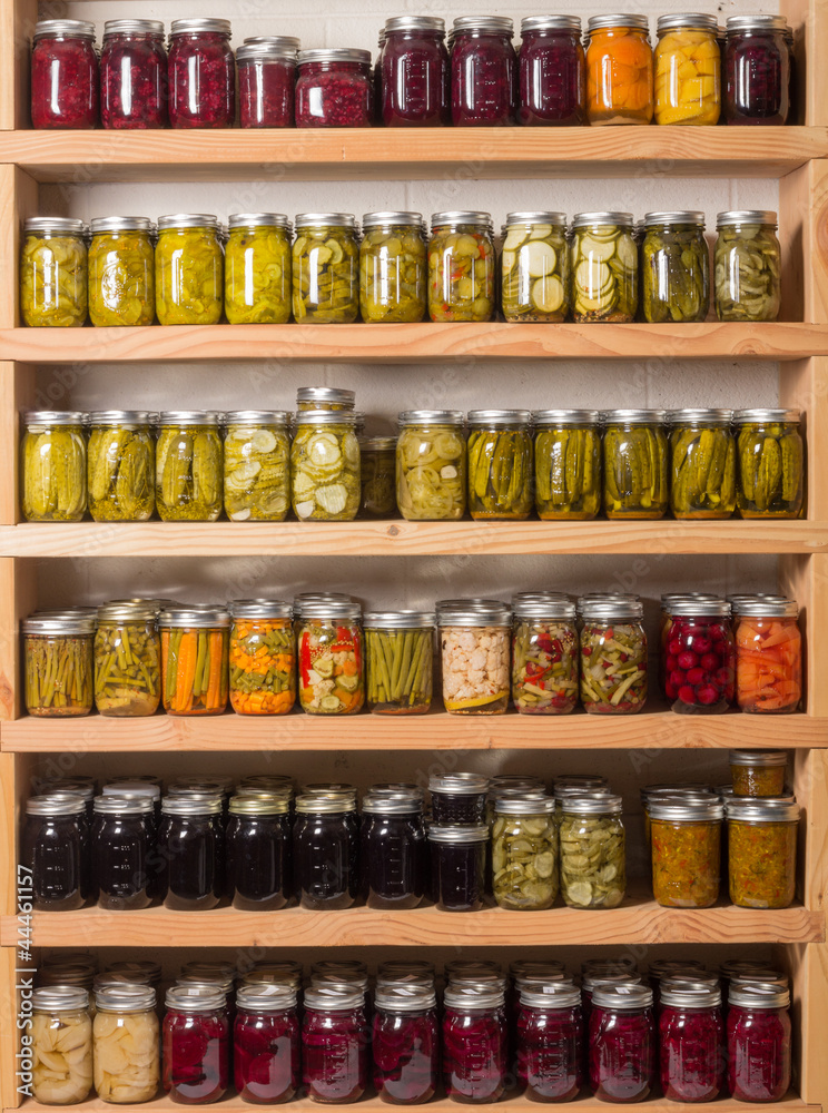 Shelves of canned goods Shelves of canned goods