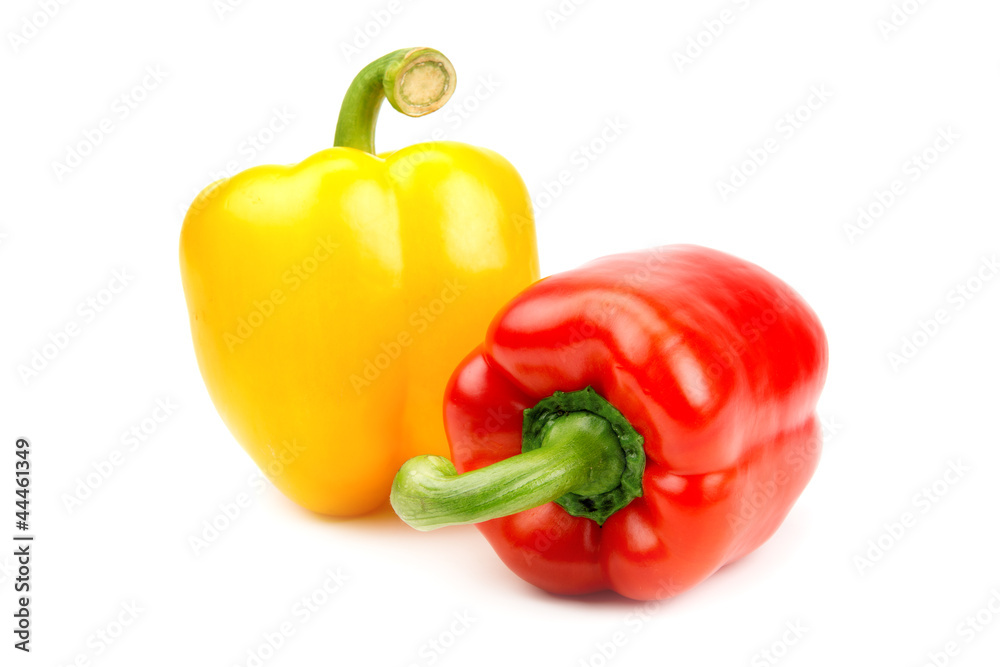 pepper yellow and red isolated on white background pepper yellow and red isolated on white background
