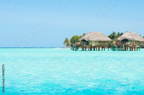Transparent water and bungalows