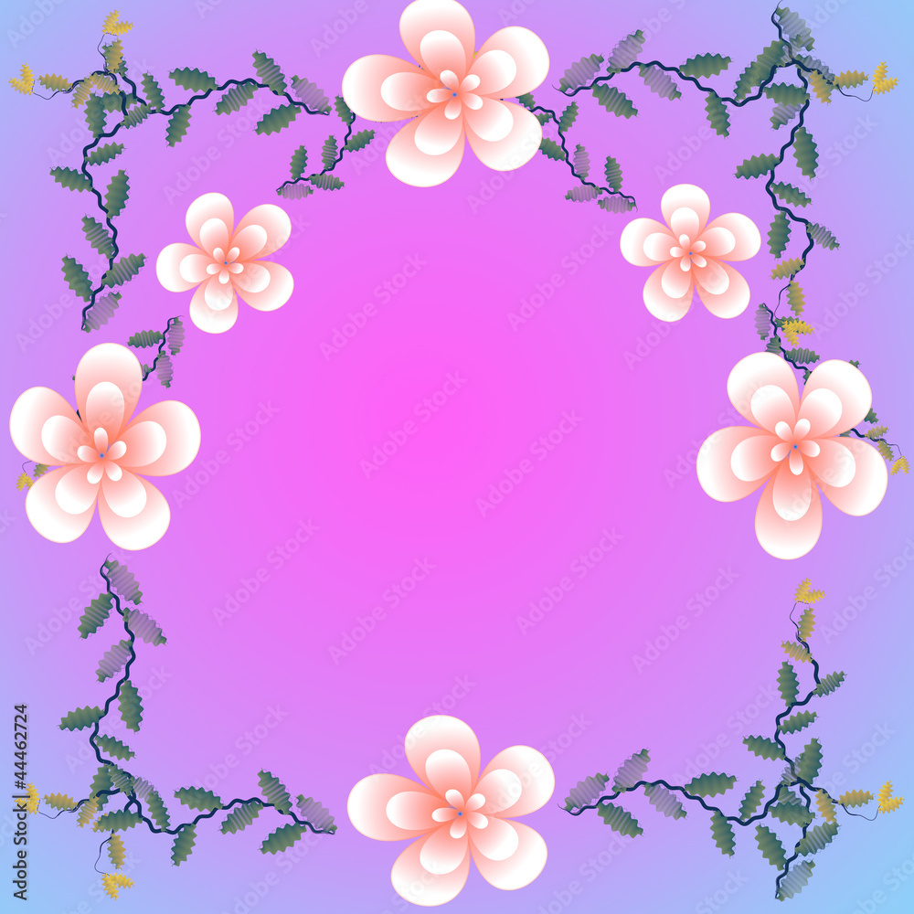 Fototapeta premium Flower of frame on color background