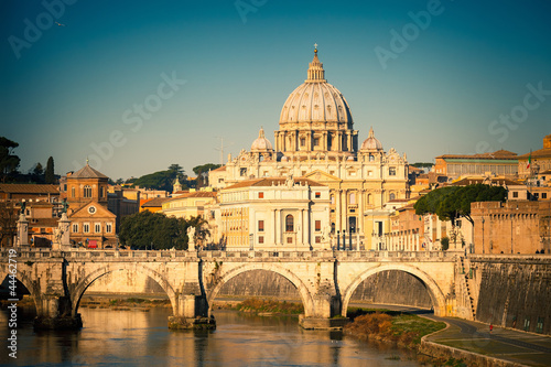 Tiber and St. Peter's cathedral, Rome