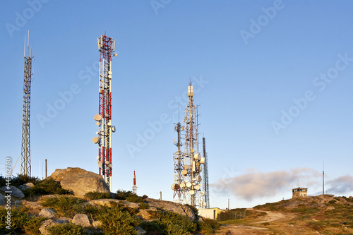 Telecommunication towers at Xiabre mount photo