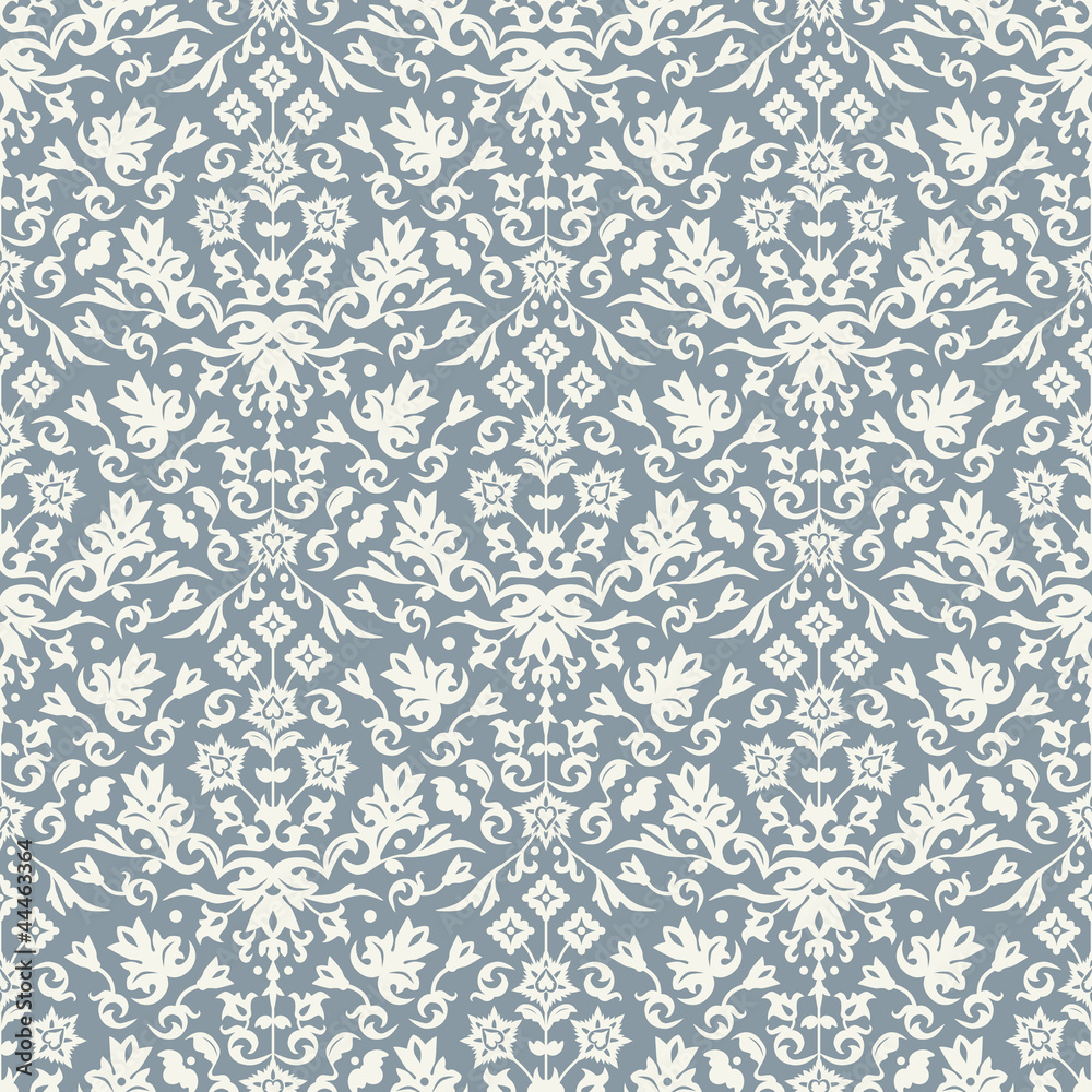 Seamless damask pattern vector