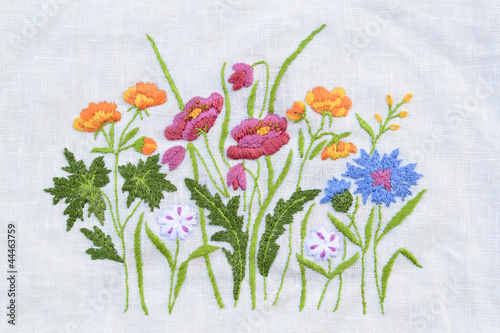Canvas Print handmade flower embroidery