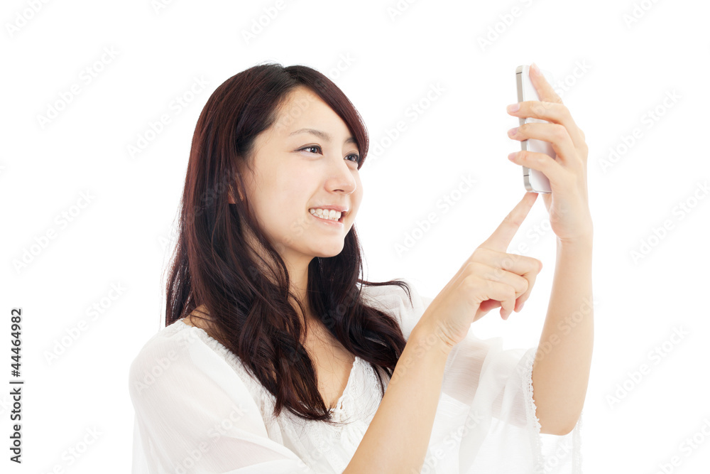 Beautiful young woman using a cellular. Portrait of asian. Beautiful young woman using a cellular. Portrait of asian.