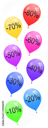 Ballons colorés pour les soldes