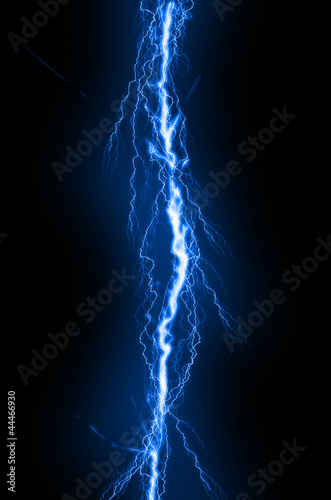 Lightning flash on black background