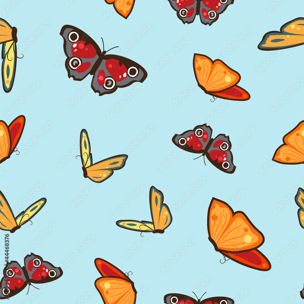 Obraz premium Seamless pattern with butterflies