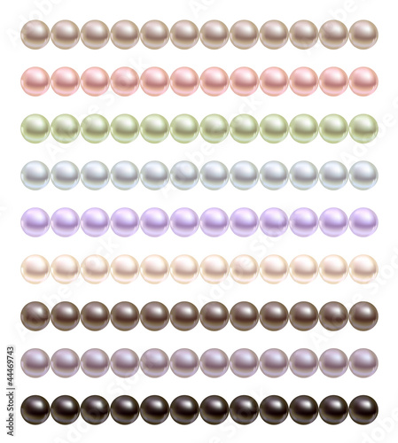 Pearls necklace of different colors
