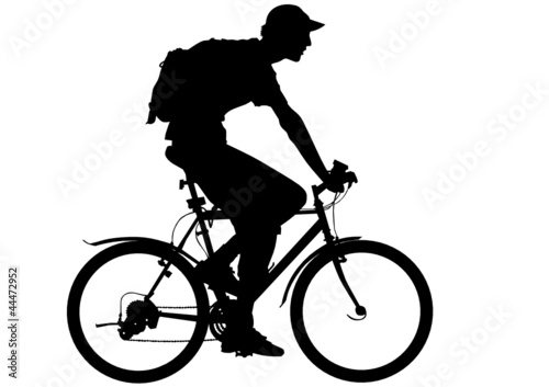 Fototapeta Naklejka Na Ścianę i Meble -  One cyclist boy
