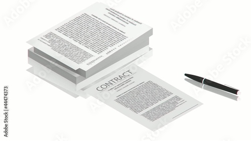 Pen on the contract papers photo