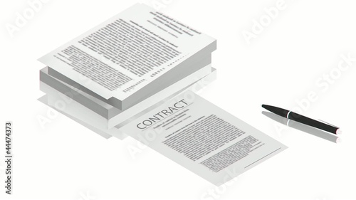 Pen on the contract papers