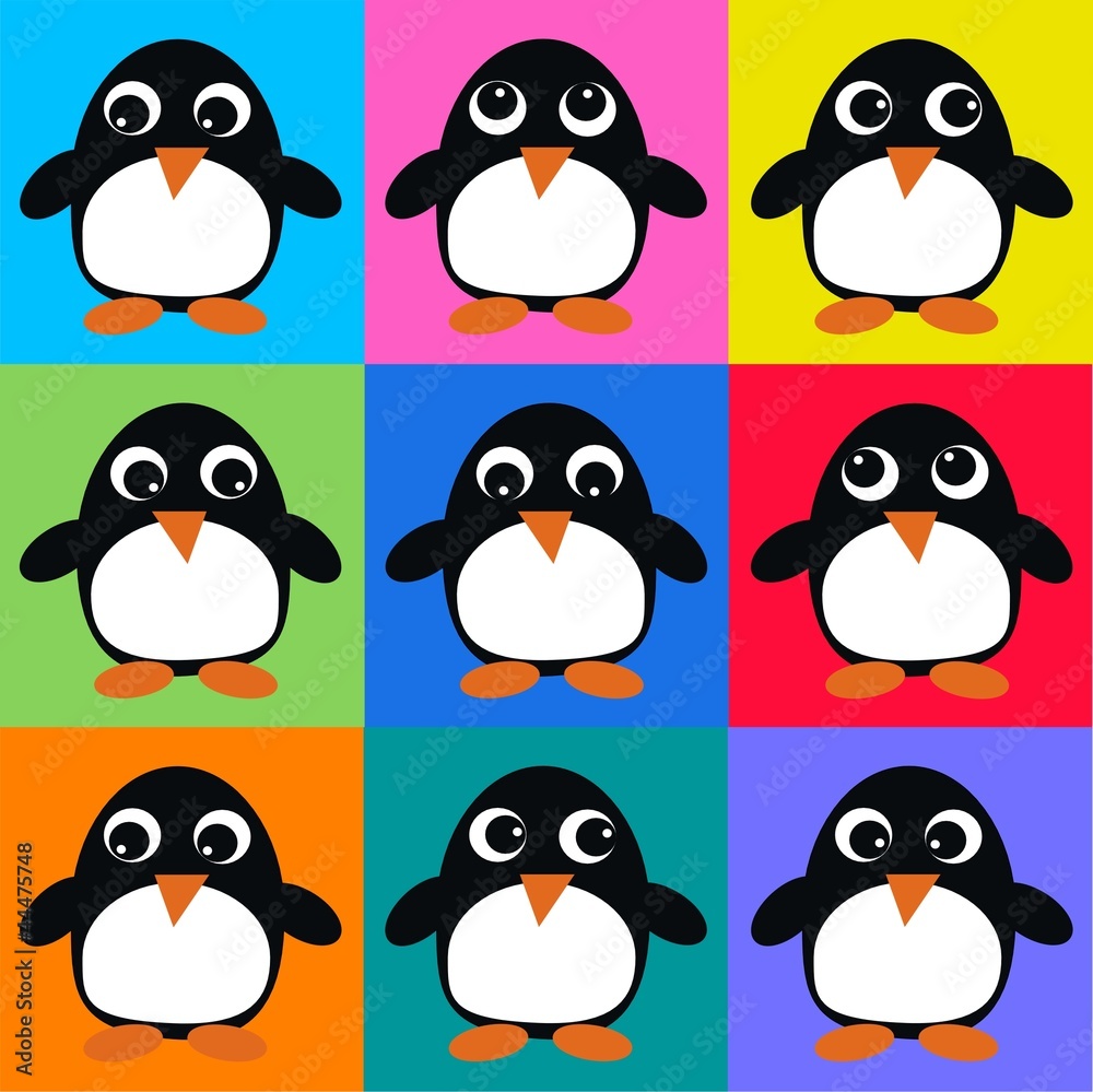 Obraz premium seamless penguin pattern background