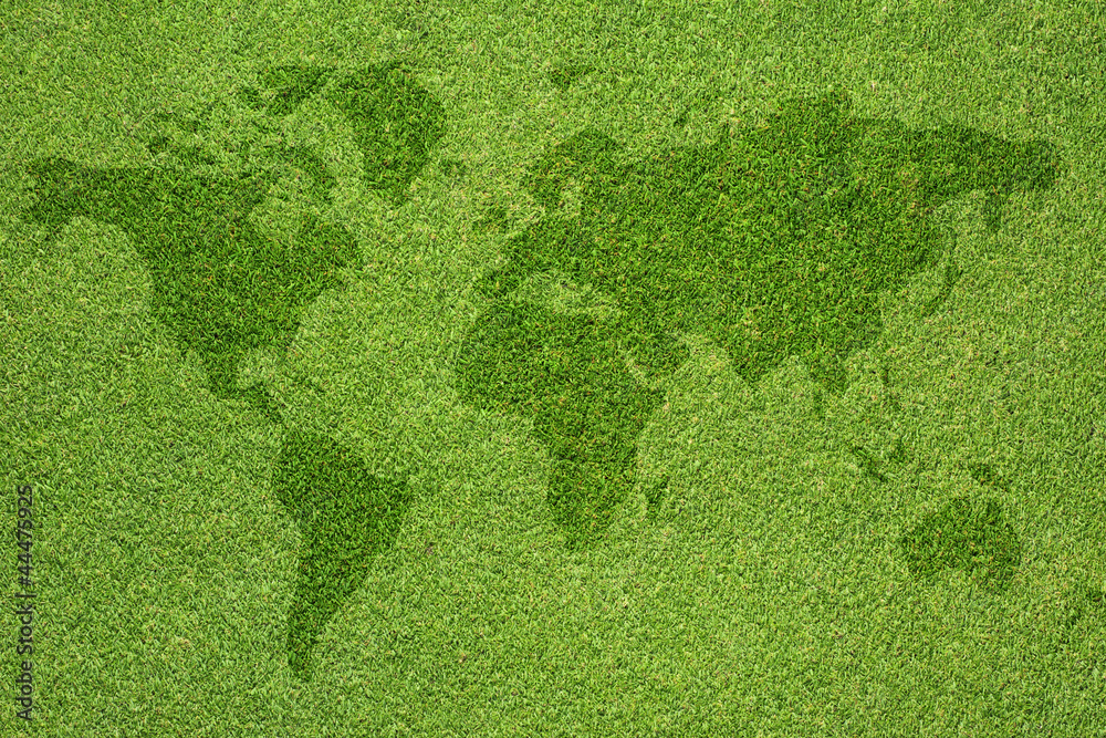 Word map on green grass texture and background Stock Illustration