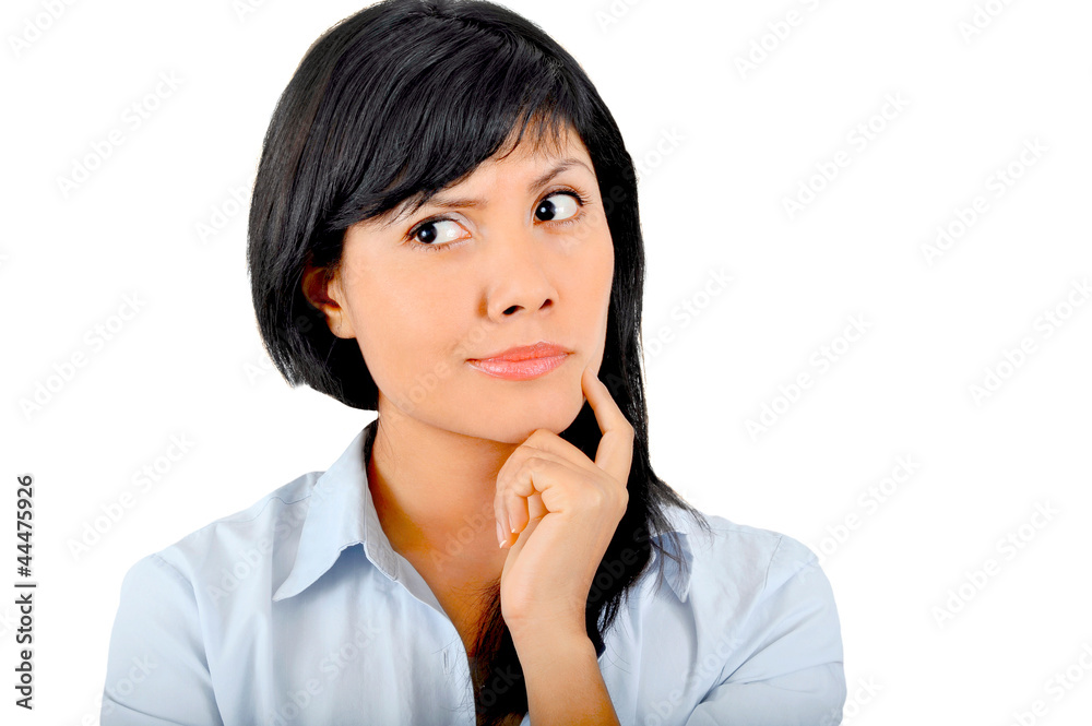 attraktive junge nachdenkliche Frau