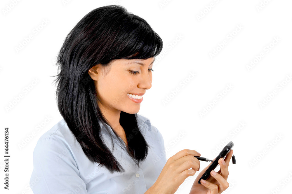 junge attraktive Frau mit Smartphone junge attraktive Frau mit Smartphone