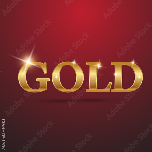 Gold on red background