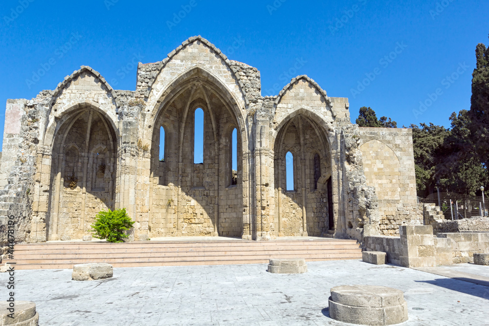 Romanic basilica ruins of Rhodes