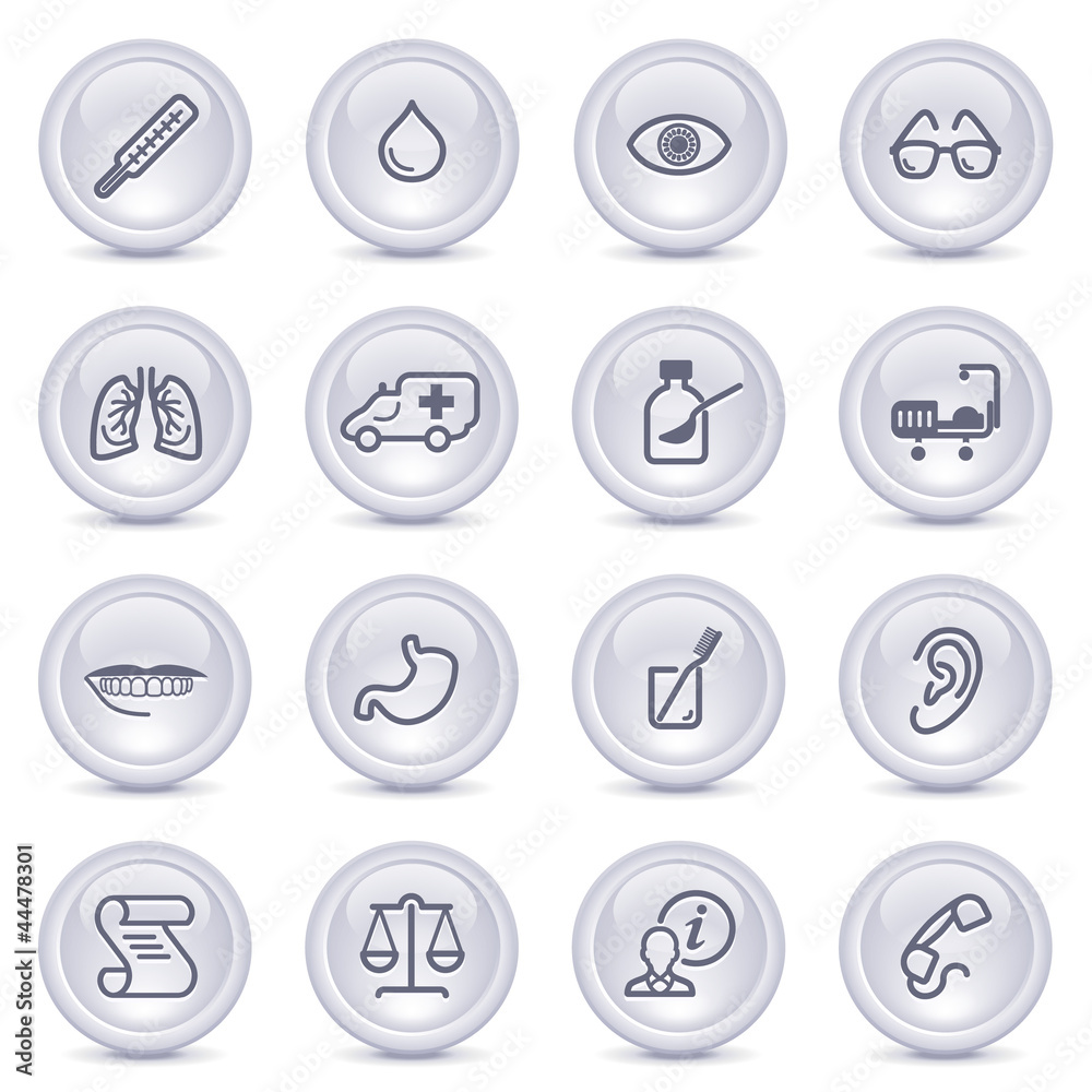 Contour icons on glossy buttons 21 Contour icons on glossy buttons 21