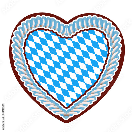 Lebkuchenherz mit bayrischer Flagge