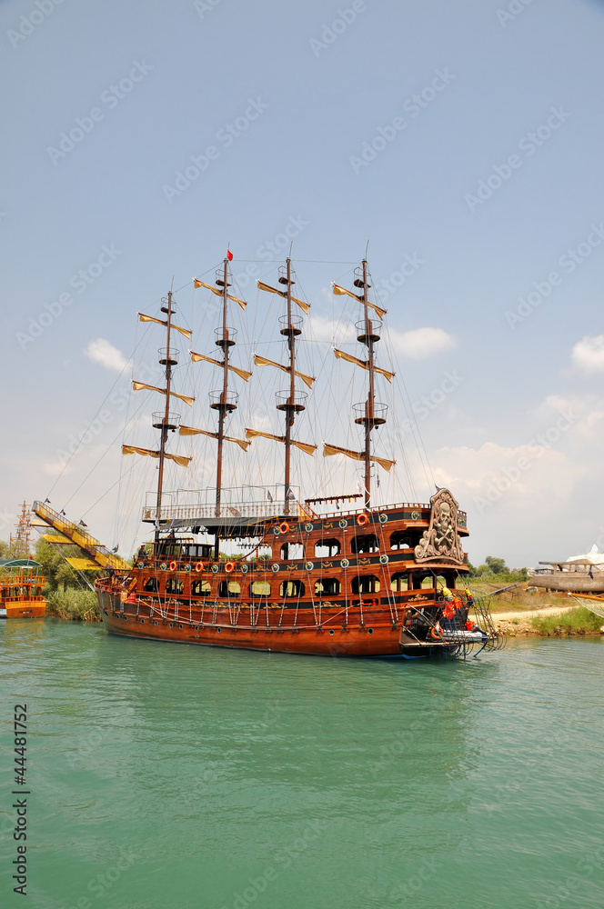 shipyard on river Manavgat in Turkey shipyard on river Manavgat in Turkey