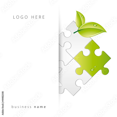 Abstract logo puzzle with folder , vector