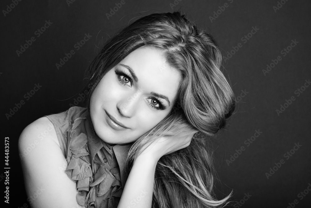 bright portrait of the beautiful girl with long hair bright portrait of the beautiful girl with long hair