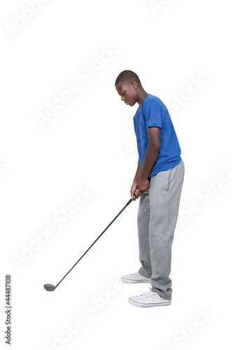 Black Teenage Golfer