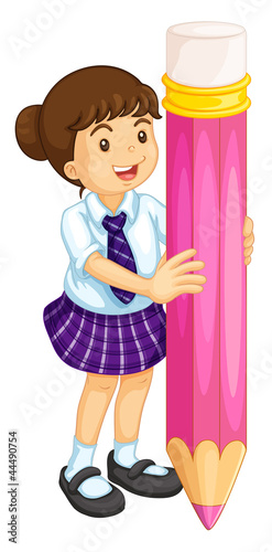 girl and pencil