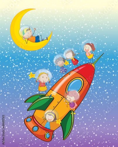kids on a rocket
