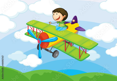 boy on a air craft
